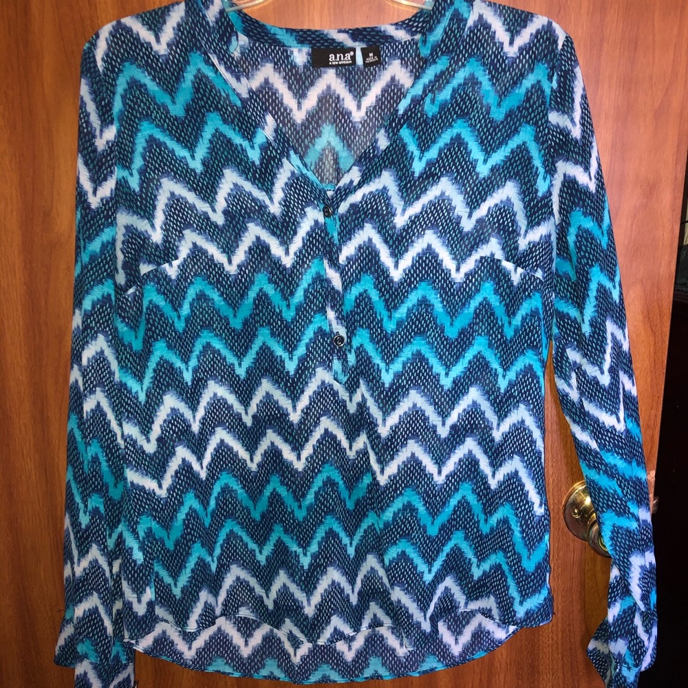 Blue printed blouse